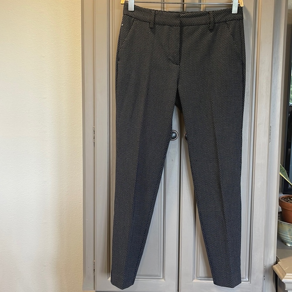 Blue with white dots Zara trousers.